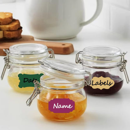 Colored Chalkboard Labels for Food Containers 168pcs - Removable Waterproof Write-on Pantry Sticker Labels for Spice Jar,Glass Bottle,Storage Bin,Kitchen Organizing and Party Decoration,with 2 Markers