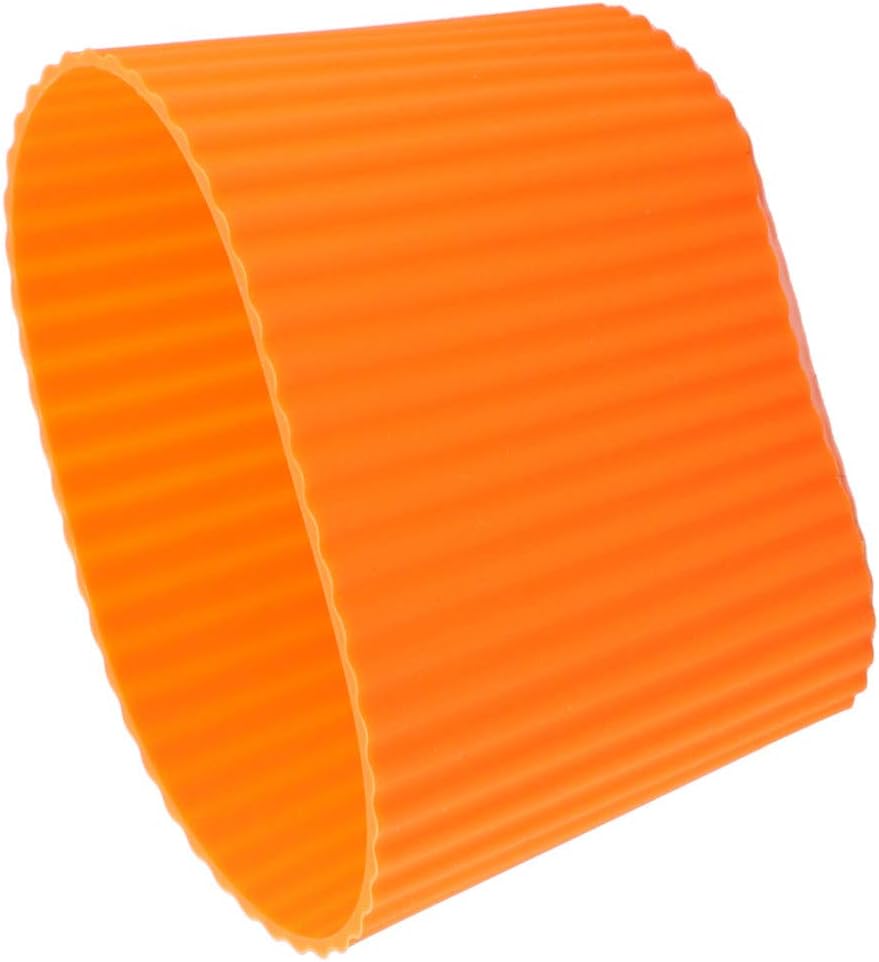 uxcell Silicone Nonslip Glass Bottle Mug Cup Sleeve Protector Cover Orange