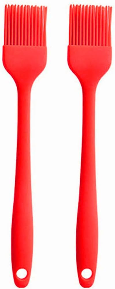 Silicone brush, Oil Brush for BBQ Kitchen Cooking Baking and Grilling (2 PCS,red)