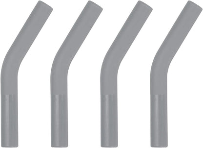 uxcell 4Pcs Silicone Straw Tips, Silicone Straw Elbows Tip, Soft Reusable Metal Straw Covers Fit for 8mm/0.31" OD Stainless Steel Straws, Grey