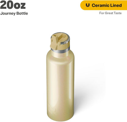 RTIC 20oz Journey Bottle Metal Stainless Steel Vacuum Insulated, BPA Free, Reusable, for Water, Hot and Cold Drinks, Travel, Sports, Camping, Sunlight Glitter