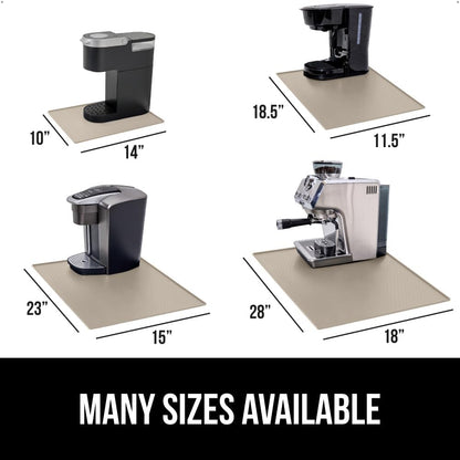 GORILLA GRIP Silicone Coffee Mat, Espresso Drink Bar Station Accessories, Waterproof Heat-Resistant Dish Drying Mats, Stay in Place on Kitchen Counter, Home Kitchen Decor Essentials, 10x14, Almond