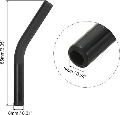 uxcell 12Pcs Silicone Straw Tips, Silicone Straw Elbows Tip, Soft Reusable Metal Straw Covers Fit for 6mm/0.24" OD Stainless Steel Straws, Black