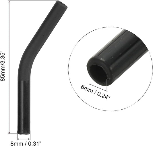 uxcell 12Pcs Silicone Straw Tips, Silicone Straw Elbows Tip, Soft Reusable Metal Straw Covers Fit for 6mm/0.24" OD Stainless Steel Straws, Black
