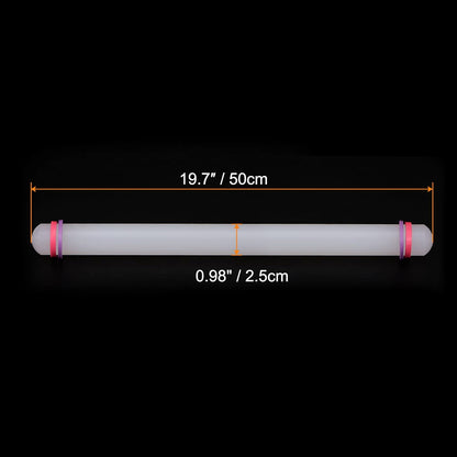 HARFINGTON 2pcs Fondant Rolling Pin 20 Inch x 0.98 Inch Adjustable Guide Rings Non-Stick PP Plastic Fondant Roller Dough Roller Kitchen Decorating Tools for Cookie Pastry Pizza Clay