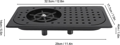 Pitcher Rinser, Stainless Steel Countertop Cup Washer Spray Rinser, Glass Rinser with Multi Angle Outlet Water, Drain and Drip Tray, Hose, for Home Kitchen Hotel Cafe (2)