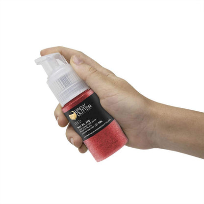 Red BREW GLITTER Edible Glitter For Drinks, Cocktails, Beer, Garnish Glitter & Beverages | KOSHER & HALAL Certified | 100% Edible & Food Grade | Vegan, Gluten, Nut Free (25g Spray Pump, Red)