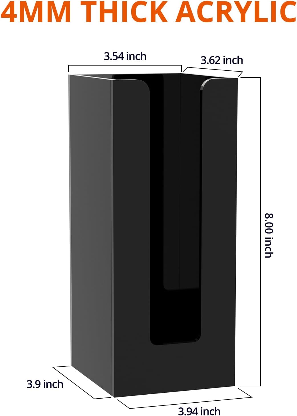 Richboom Acrylic Coffee Cup and Lid Storage Organizer Holder, 1 Compartment, Black