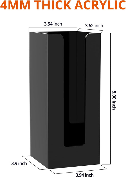 Richboom Acrylic Coffee Cup and Lid Storage Organizer Holder, 1 Compartment, Black
