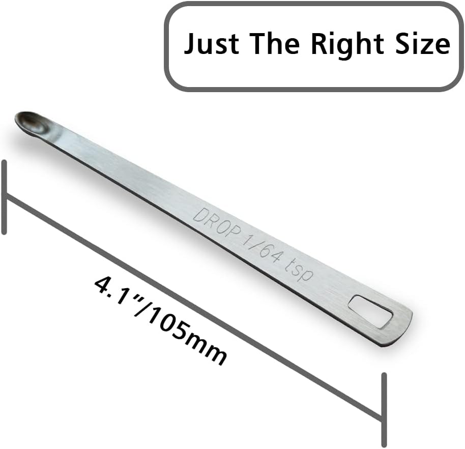 2PCS 1/64 Teaspoon(1/64tsp, 0.08ml, Drop) Single Tiny Measuring Spoon, Small Individual Stainless Steel Measure Spoons Only