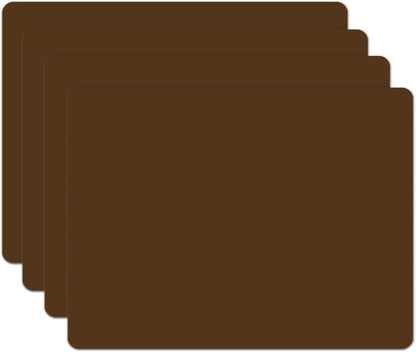 Silicone Placemats, Food-Grade Non-Slip Waterproof, Dining, Stain Resistant, Countertop Protector, Kitchen Counter Mat, Heat Resistant, Baking mat Dishwasher Safe (15.7x11.8Inch-4pack, Coffee)