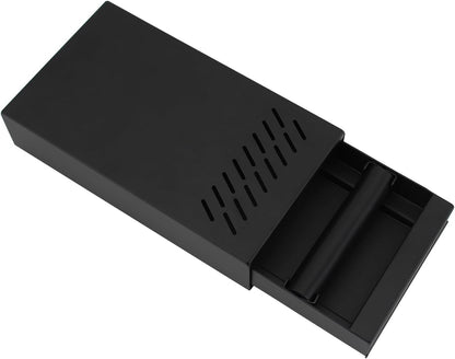 Espresso Knock Box Drawer, Stainless Steel Coffee Grounds Container with Removable Rubber Knock Bar and Non-slip Base, Mini 9.29 x 5.43 x 2.08 inches (Black)