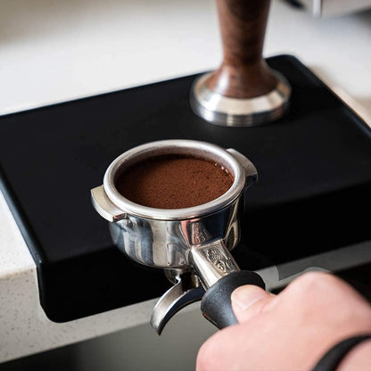 watchget Espresso Tamping Mat, Coffee Tamper Mat, Black Food Grade Silicone Pad, 8Inch X 6Inch Coffee Tamping Mat, Portafilter Mat For Barista Espresso Machine Accessory, Waterproof and Heat Resistant