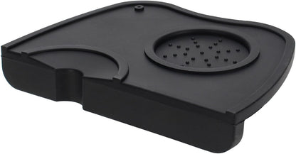 DIBTSA Espresso Tamping Mat, Silicone Coffee Tamper Mat with Corner Edge Tamp Support Station for Countertop, Barista Tools, Espresso Accessories, Medium, Black