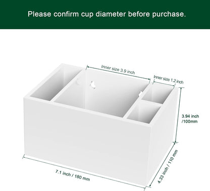 Cup Holder with Marker Slot, Party Cup Dispenser Acrylic Cup Organizer Mark Your Cup and Drink Up Caddy Modern Bar Counter Decor, White