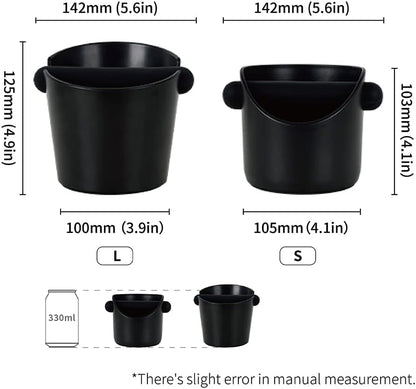 Espresso Knock Box,watchget Coffee Knock Box with Durable Knock Bar Space-Saving Coffee Ground Bin Non-Slip Base, Small Espresso Dump Bin