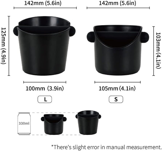 Espresso Knock Box,watchget Coffee Knock Box with Durable Knock Bar Space-Saving Coffee Ground Bin Non-Slip Base, Small Espresso Dump Bin