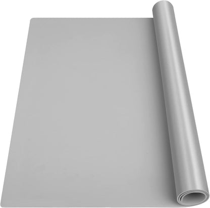 Silicone Mats for Kitchen Counter, Nonslip Silicone Mats for Crafts Countertop Protector Heat Resistant Mat (78.7” x 24” x 0.08”, Grey)