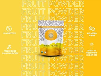 Ancient Roots Banana Powder - 100% Pure & Natural, Non-GMO, Gluten-Free, No Sugar Added, 10.5 ounces (75 servings)