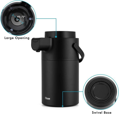 Airpot Coffee Dispenser with Pump - Coffee Carafes for Keeping Hot - Beverage Dispenser - 102oz/3L Thermal Coffee Carafe for Hot Liquids - Stainless Steel Insulated Coffee Thermos Carafe