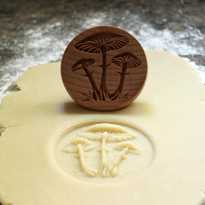 Wood Cookie Stamp, 2.5 Inch (Cluster of Mushrooms CS-081)