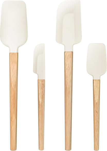 4 Piece Silicone Spatula Set - Food Grade Rubber Spatulas, Nonstick Spoonula & Jar Scraper for Cooking, Baking, Mixing, Frosting - Heat Resistant Up to 600°F, Dishwasher Safe