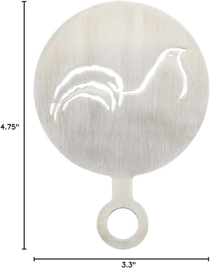 Restaurantware-Restpresso 4.75 Inch Latte Stencil, 1 Bird Coffee Stencil - Coffee Art Template, Decorate Cupcakes, Cakes, or Cookies, Stainless Steel Cappuccino Template, Heat-Resistant