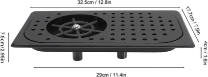 Glass Rinser, Countertop Commercial Pitcher Rinser, High Pressure Cup Washer, Stainless Steel Cup Washer with Drain Drip Tray Hose for Home Kitchen, Restaurant, Bar, Coffee (Black)