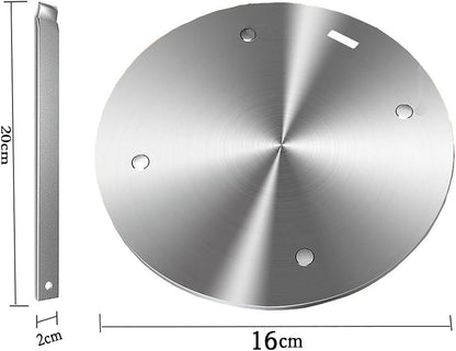 6.3Inch Heat Diffuser Plate, Grourarty Stainless Steel Cooking Induction Adapter Simmer Plate for Electric Gas Glass Cooktop Hob Ring, Induction Cooktop Converter Plate with Handle