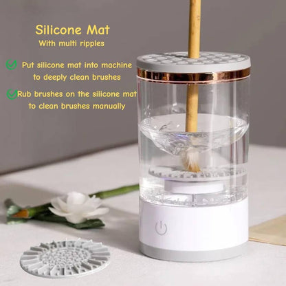 Electric Paint Brush Cleaner, Rinse Cup, Brush Rinser for Painting, Brush Cleaning Washer Rinser for Acrylic, Watercolor Painting, Makeup Brush Cleaner,Brush Holder (1, White)