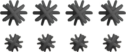 Silicone Straw Brush 4 Pack - (2 Small, 2 Wide) - 10 Inch Reusable Straw Cleaner, Pipe Cleaner, Glass and Detailing Tool (Charcoal)