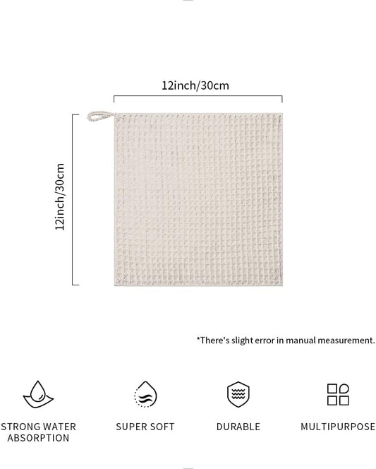 watchget Barista Micro Cloth 6 Pack, Microfiber Barista Cleaning Towels Microfiber Waffle Weave Kitchen Dish Cloth Coffee Bar Towel Coffee Machine Cleaning Cloth, Khaki(12"x12")