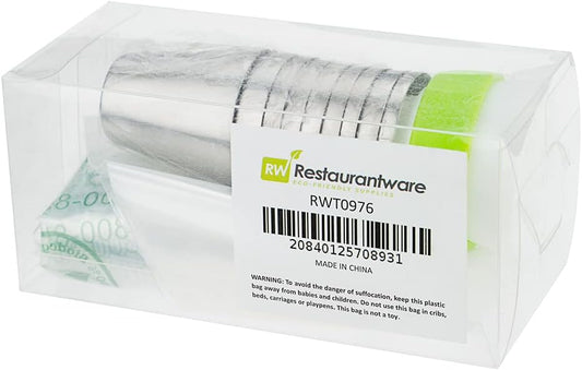 Restaurantware Pastry Tek Russian Piping Tips Set 20 Piece Durable Cake Decorating Kit - 9 Piping Tips 10 Piping Bags Stainless Steel Piping Bags And Tips Set 1 Tri-Color Coupler