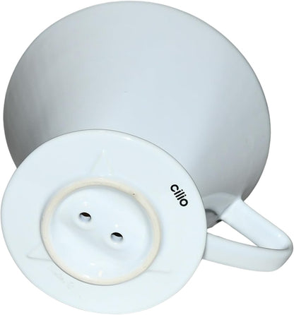 Cilio C105179 Porcelain Coffee Filter/Holder Pour-Over, 6/Large, White