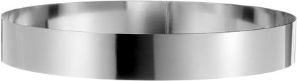 HARFINGTON Round Cake Ring 12 x 2 Inch Seamless Stainless Steel Pastry Mousse Dessert Ring Mirror Coating for Baking Cooking Making Tool