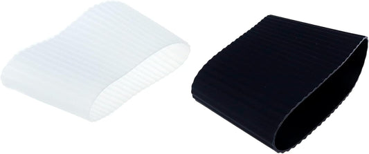 Semetall 6pcs Reusable Coffee Cup Sleeve Heat-resistant Nonslip Silicone Glass Travel Mug Cup Sleeve(Black and White)