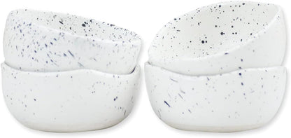 roro Ceramic Stoneware Handmade Bowl Set (Dipping Bowls x 4, White Matte Speckled)