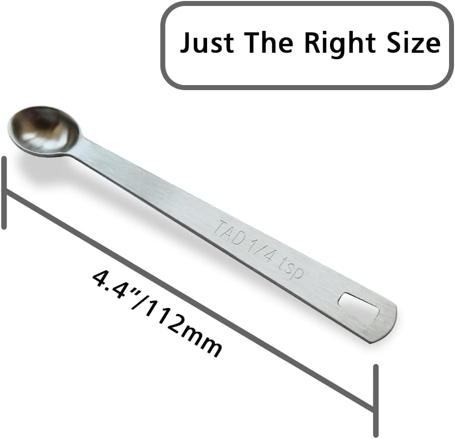 3PCS 1/4 Teaspoon(1/4tsp, 1.25 ml, Tad) Single Tiny Measuring Spoon, Small Individual Stainless Steel Measure Spoons Only