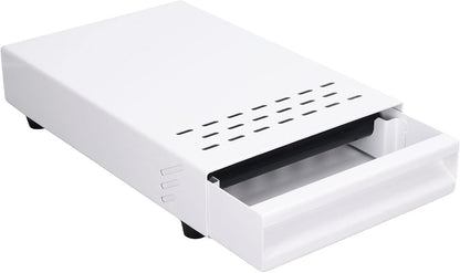 Coffee Knock Box, Thick Stainless Steel Plate Coffee Ground Knock Container Detachable Drawer Type Coffee Powder Box Non Slip Feet Design Knock Box Drawer (White)