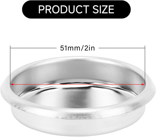 Backflush Inser, 51mm Stainless Steel Insert, 2in Coffee Machine Backflush Blind Filter, Silver 51mm Backflush Basket, Backflush Filter Espresso for Espresso Machines, 1Pcs