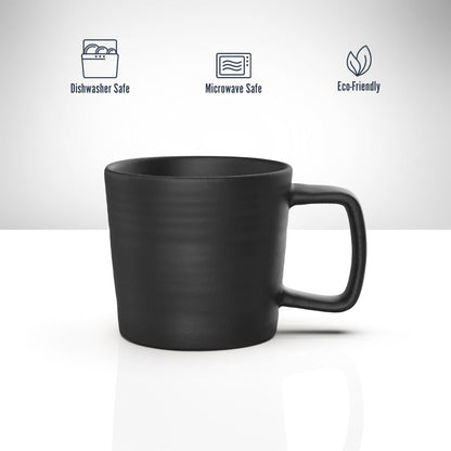 Pour Over Drip Coffee Maker Gift Set with Two Coffee Mugs, Non-Electric Pour Over Coffee Dripper, Easy Manual Brew Maker, Dishwasher and Microwave Safe, Filters not included (Black)