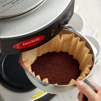 Extra Large Coffee Filters 12, 13, 14, 15, 16 Cup Basket for Commercial, Domestic Coffee Maker Extra High Extra Wide, Anti ground, Flattened Diameter 9.75" (200)