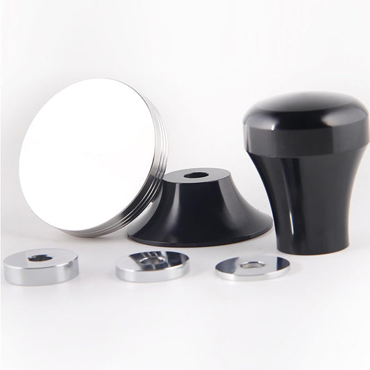 MOJAE 58mm Espresso Tamper with 304 Stainless Steel Flat, Coffee Tamper for 58mm Portafilters (Black)