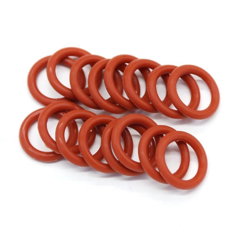 Silicone Rubber O-Ring Assortment Kit 225 Pieces 15 Sizes Metric VMQ Sealing Gasket Set for Cup Lids, Coffee Maker, Brewing Fitting, Washer, Filter, Pump, Plumbing, Hose, Gauge, Auto, Machine, Red.