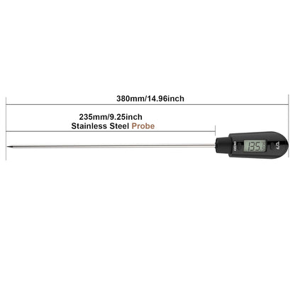 Efeng Digital Meat Thermometer Candy Thermometer Spatula Thermometerwith Pot Clip & 9" Probe – Fast Instant Read Digital Food Thermometer for Candy Chocolate Jam Meat, BPA Free Silicon Frying
