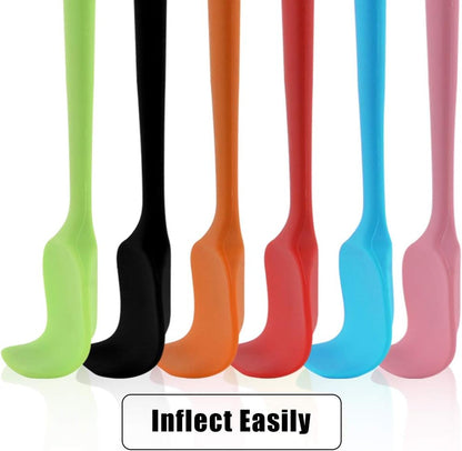 Silicone Spatulas, 8.2 inch Small Rubber Spoon Spatula Heat Resistant Seamless One Piece Design Non-Stick Spoonula Flexible Scrapers Baking Mixing Tool (6 Pcs)