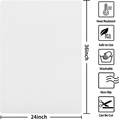 Silicone Mat Heat Resistant Mats for Countertop, Multipurpose Large Silicone Mats for Crafts Kitchen Workbench Size 36x24 inches Thick 2mm,Rolled Package,Translucent