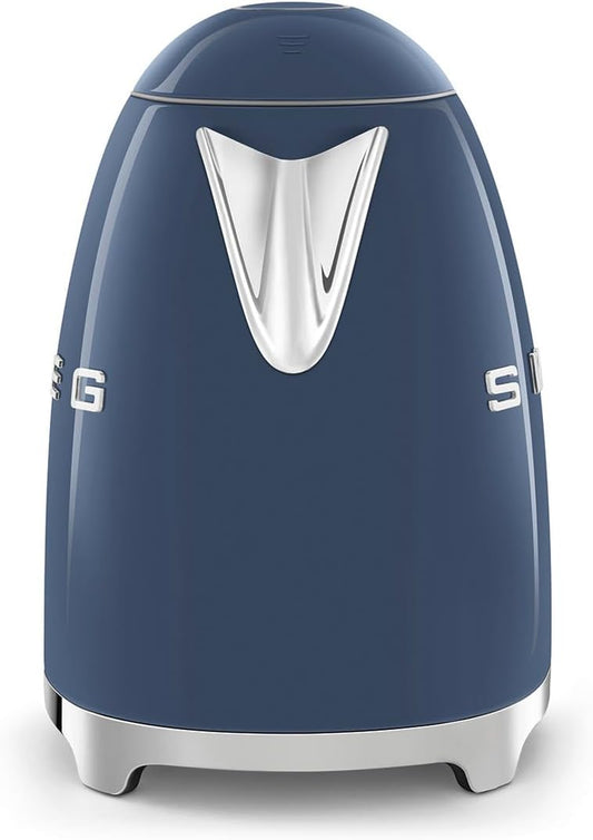 SMEG 50's Retro Style Electric Water Kettle with Automatic Shutoff, Removable Base, and Water Indicator, KLF03NBUS, Navy Blue
