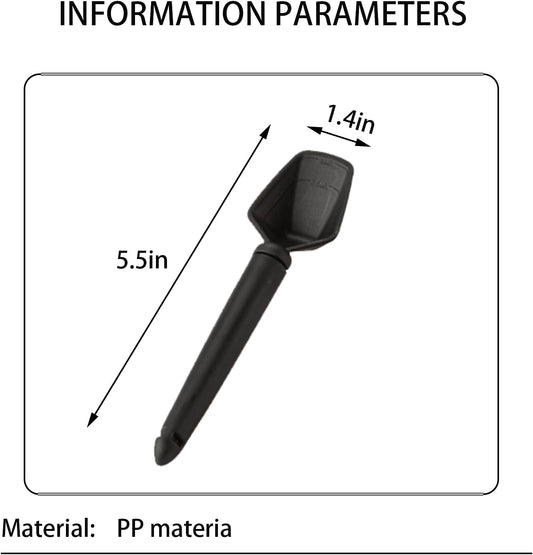 2 SET of 8 PCS Multi-functional sealing clip with measuring spoon Magnetic Coffee Measuring Spoon Sealing Clips with Wall Container Mount, PP materia, Deep Bowl Design (Black)