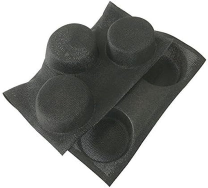 Bluedrop Silicone Bun Bread Forms Round Shape Trays Perforated Bakery Molds Fit Half Pan Size